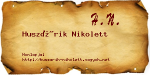 Huszárik Nikolett névjegykártya